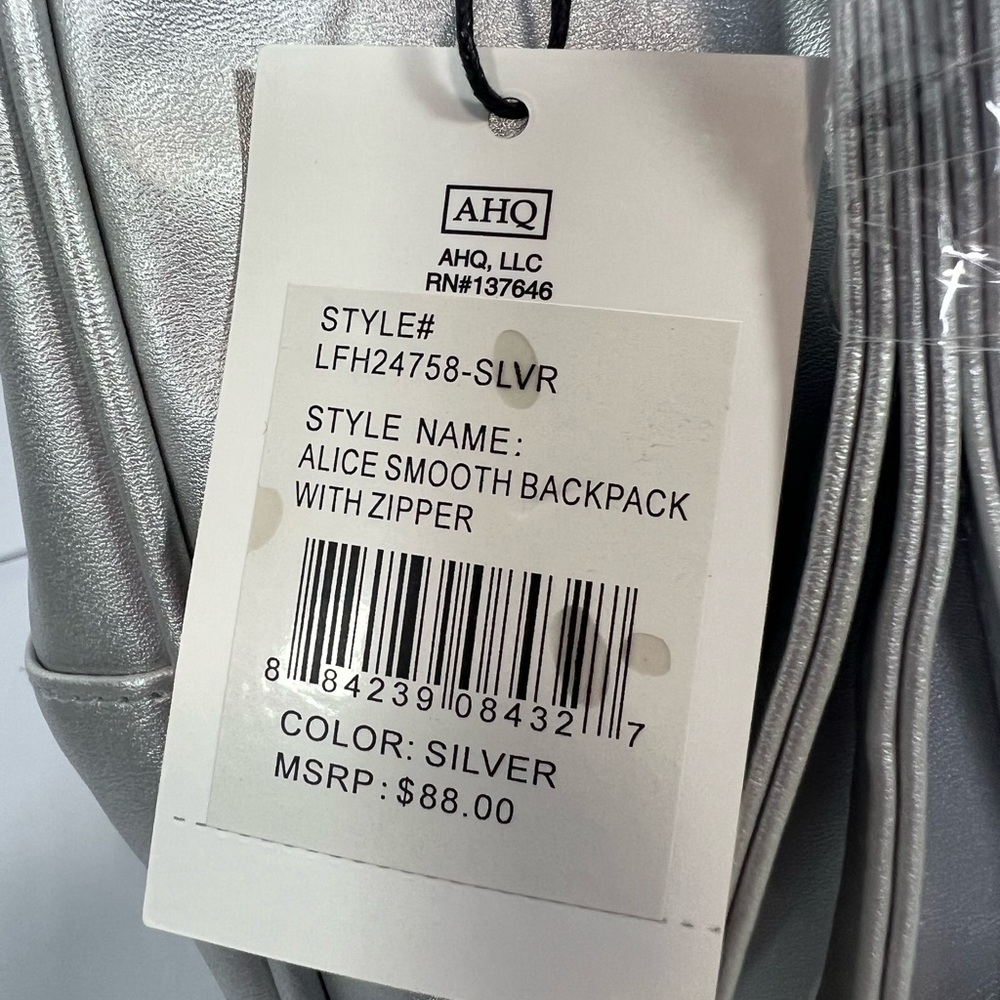 New London Fog Backpack Alice Smooth Silver 100th Anniversary MSRP $88 NWT RARE - Picture 8 of 15